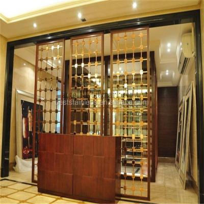 China PVD plating folding stainless steel panel room divider /screen/partition wall for sale