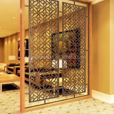 China PVD Plating / Powder Coated Sanseng Modern Design Living Room Restaurant Room Divider for sale