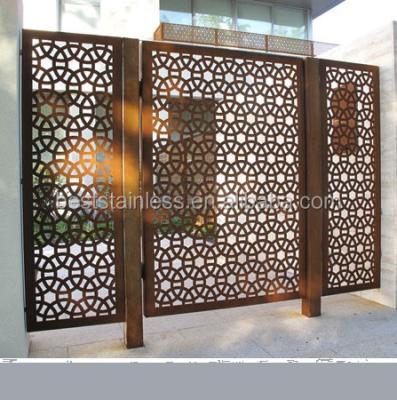 China Cheap PVD Plating Laser Cut Exterior Decorative Metal Screens Wall Panels for sale