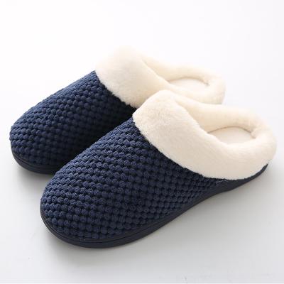 China CUSHIONING Warm Fluffy Plush Memory Foam Non Slip Sole House Shoes Home Slippers for sale