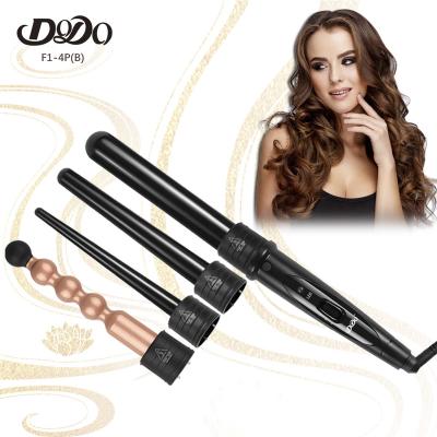 China 4 In 1 Set B LED Light Interchangeable Barrel Krultang Curl Hair Curling Wand Hair Styling Products Hair Straightener Brush Comb for sale