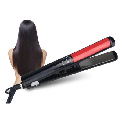 China Custom Logo Auto Shutoff Titanium Flat Iron 1Inch LED Display MCH Ultrathin Hair Straightener 450F for Salon Household Travel for sale