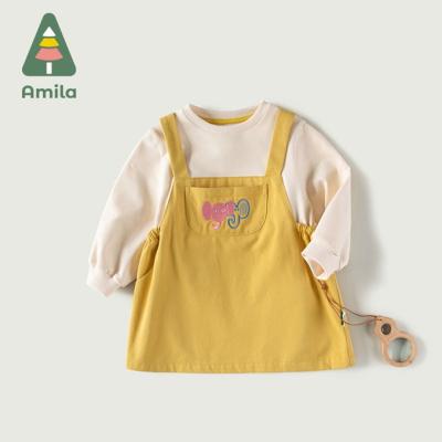 China Cute Breathable Elephant Pattern Baby Girl Birthday Strap Dress For Spring And Autumn for sale