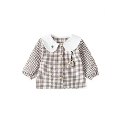 China Cheap Children's Breathable Clothing Tops Floral Doll Collar Long Sleeve Babies Shirts for sale