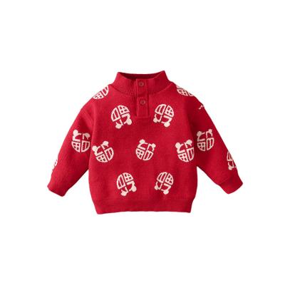 China Keep Warm 2022 New Years Plus Warm Velvet Knit Sweater Kid Toddler Babies' Sweaters for sale