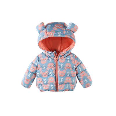 China 2021 High Quality Printed Hooded Thick Warm Thick Down Coat Winter Jackets Kids Toddler Girl Jackets for sale