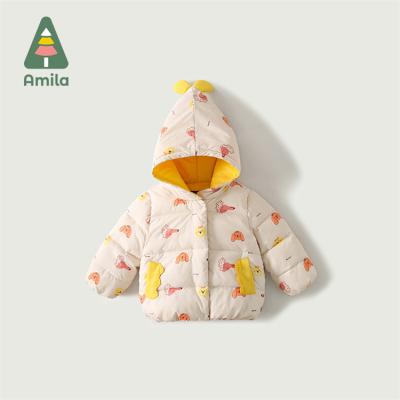 China Warm and thick cartoon warm cotton clothes children's jacket baby boys winter hooded jackets for sale