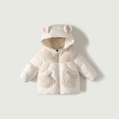 China Factory Wholesale Warm Thick Cotton Padded Jacket Hood Girl Kids Winter Baby Coats for sale