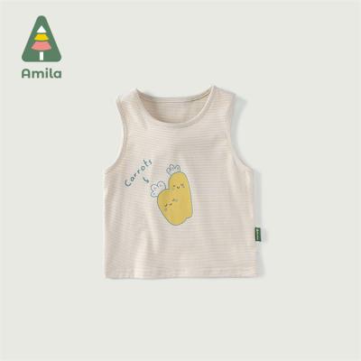 China Sleeveless Breathable Organic Kids Cotton Thin Warm Thick Summer Cotton Clothes Kids Baby Boy Vest for sale