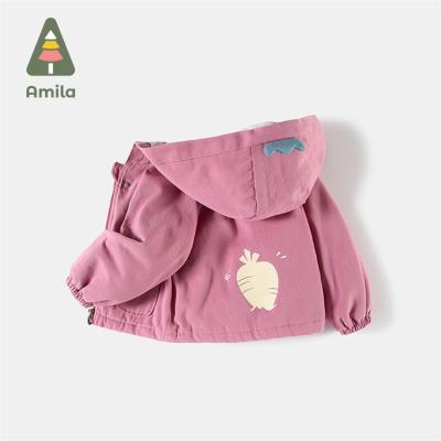 China Hot Selling Customized Breathable High Quality Cartoon Hooded Children Tops Jacket Baby Coats for sale