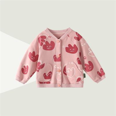 China Breathable boys and girls printed soft kids coat new kid's cardigan jacket for spring 2022 for sale