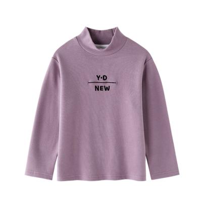 China Breathable High Collar Velvet Half Bottoming Shirt T-shirt Long Sleeve Top Clothes Autumn Sweater For Girl Kids for sale