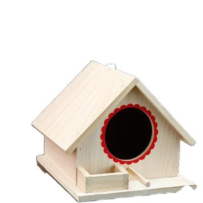 China Europe Wholesale outdoor design sense wood bird tree house plywood pine fir bird nest garden decor for sale