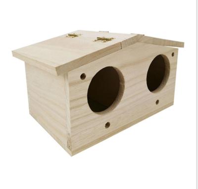 China Europe Wholesale top of this parrot nest box wooden bird house pet nest kit breeding box cage type aviary accessories for sale