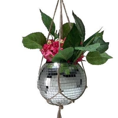 China New Design Modern Factory Direct Disco Ball Plant Hanger Flower Pot for sale