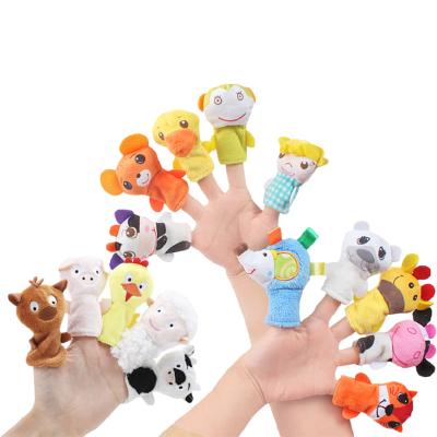 China Toy Tell Story Props Cute Plush Toy Interactive Education Finger Puppet Cartoon Dolls Animal Hand Puppet For Kids Children Toys for sale