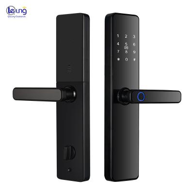 China Hot Sale S819 Qleung Apartment Door Lock Fingerprint Password Card Tuya Wifi Biometric Door Lock for sale