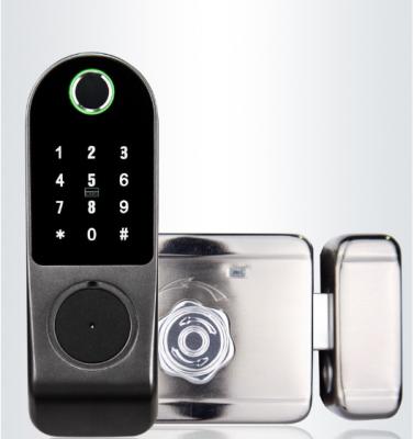 China Hot Sale Apartment Digital S812-2 IC Card Key Fingerprint RIM Door Lock TTlock Tuya Wifi Life Smart Door Lock for sale