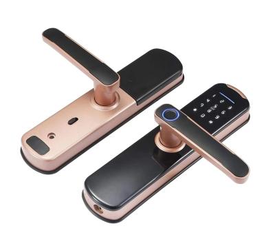 China Cheapest Price Fingerprint Card Home Door Lock Apartment TTlock Tuya WIFI Keyless Door Lock for sale