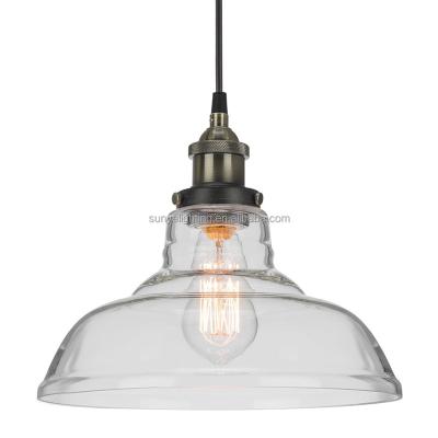 China Indoor Pendant Lamps Vintage Edison Industrial 1-Light Glass Hanging Light for sale