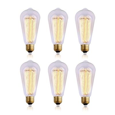 China 60w Metal Filament Long Life Vintage Antique Edison Bulb Style Light E26 E27 Incandescent Clear Glass Medium Base Lamp for sale