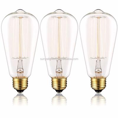 China Meterial Edison Bulb ST64 60W Dimmable-Clear Glass Old Fashioned Light Bulbs with Antique Thomas Edison Style for sale