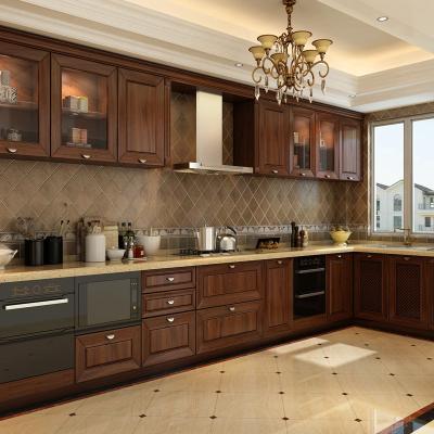 China European Style Cherry Wood Kitchen Cabinet Modern China Supplier for sale