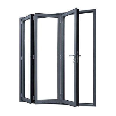 China Modern Exterior Safe Aluminum Glass Folding Door for sale