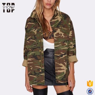 China Viable Army Jacket Camouflage Outerwear Blouse Ladies Military Jacket Women for sale