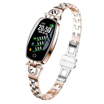 China 2022 Touch Screen Fashion H8 Lady Heart Waterproof Smart Watch Rate Blood Monitor Fitness Bracelet Smartwatch For Women Watch Android IOS for sale