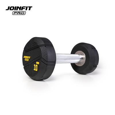 China Cheapest Online Workout Equipment Body Building Black Rubber Covered Dumbbell Round Rubber Coated Dumbbell for sale