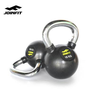 China Durable Professional Rubber Coated Cast Iron Kettlebell for Weightlifting Training for sale