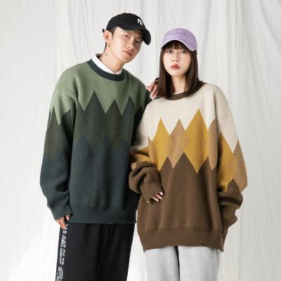 China Anti-wrinkle 2021 autumn and winter ethnic retro pattern casual loose oversized sweater matching equipment couples all-match new for sale