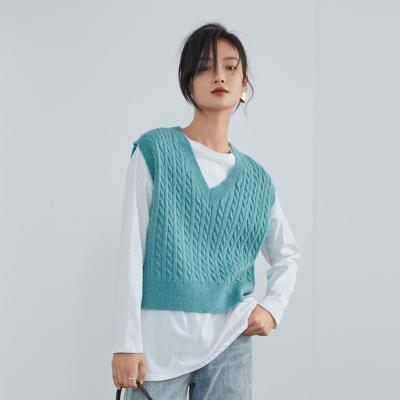 China Japanese anti-pilling knitted spring sweater outer vest fashion retro vest and casual sleeveless outer wear of autumn new women for sale