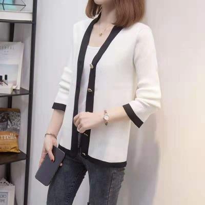 China Anti-wrinkle cardigan knit women's autumn new all-match coat V-neck knit women's large size show thin cardigan cape sweater for sale