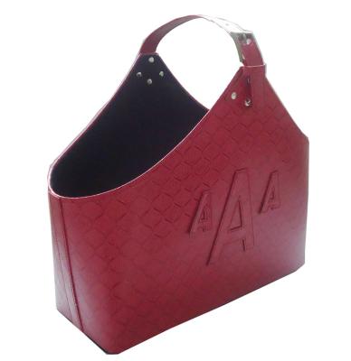 China Desktop Faux Leather Foldable Desktop Leather Storage Magazine Holder Wine Rack for sale