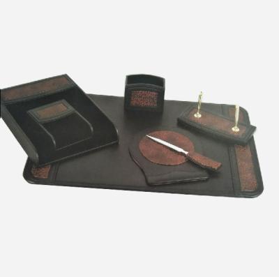 China Office Orgainzer Hot Sale PU Leather Desk Set for sale