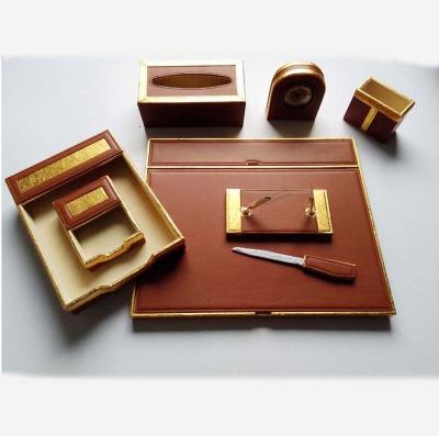 China Office Orgainzer Amazone Hot Selling Leather Desk Set for sale