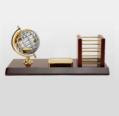 China Office Items Pen Holder With Globe Table Globe Desk Set Business Gift Office Item for sale