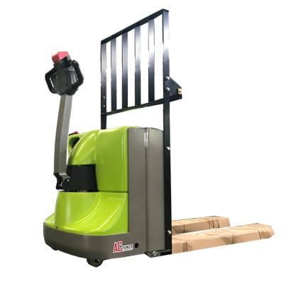 China Hotels Electric 2500kg Pallet Truck With Backrest for sale