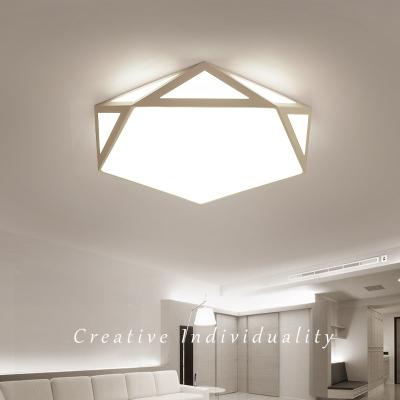 China Modern Hexagon Shaped Lighting Home Lighting Pink Black Ceiling Light Modern Outdoor Living Room Bedroom Led Ceiling Lamp Light for sale