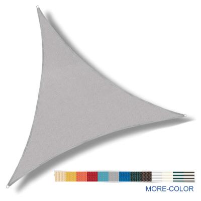 China Outdoor Patio 3.6m 3.6 m Commercial Knitted Gray 185gsm Triangle Shade Sail For Outdoor Gazebo for sale