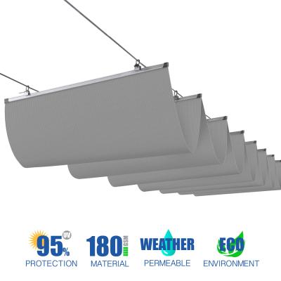 China Outdoor Patio 7' 16' Customized HDPE 180gsm Wave Sun Shade Sail For Outdoor Pergola for sale