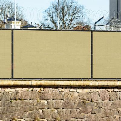 China JINGQI RTS Sustainable Double Eleven 4' x 50' Brown or Beige Block UV HDPE Outdoor Garden Privacy Screen Fence for sale