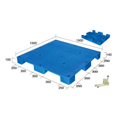 China 1500x1500x140mm Single Faced Transport Pallet En Plastic Single Faced Plastic Pallet Heavy Duty for sale