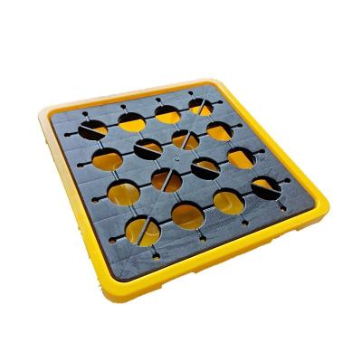 China Plastic Chemical Storage 42L Single Sided Leakproof Single Drum Spill Pallet for sale