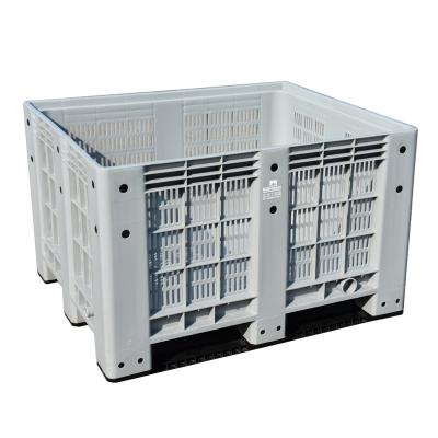 China 1200x1000x760mm Large Single Faced Pallet Box En Plastic Ventilated Plastic Storage Pallet Box Container for sale