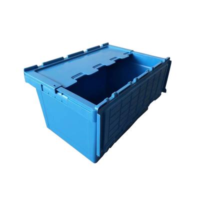 China Solid box caja de plastico storage stackable plastic crates with lids logistics turnover box for sale