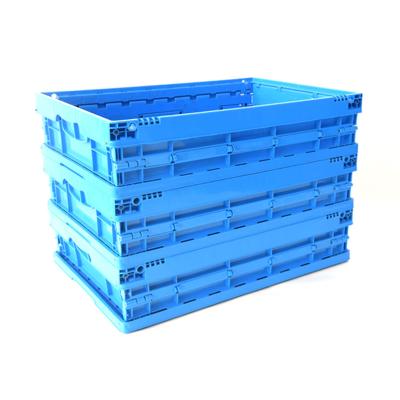 China Plastikkiste Strong Collapsible Box Turnover Solid Folding Plastic Box With Lid for sale