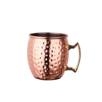 China Sustainable Handmade Custom Moscow Mule Stainless Steel Mugs Coffee Mug Mule Copper Mug For Cocktail Party for sale